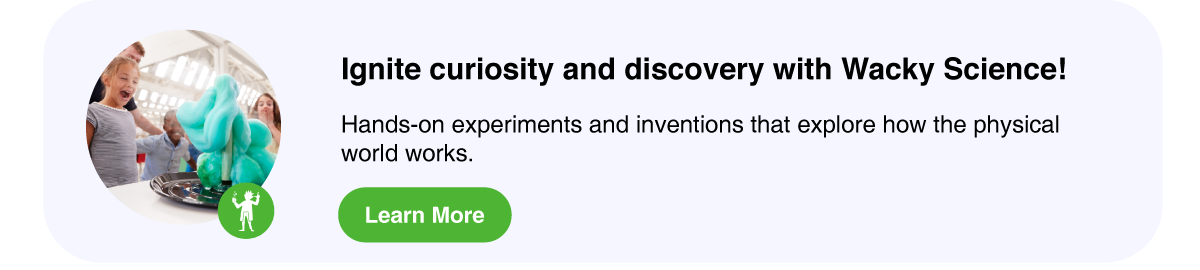 Wacky Science program - Hands-on experiments and inventions that explore how the physical world works.